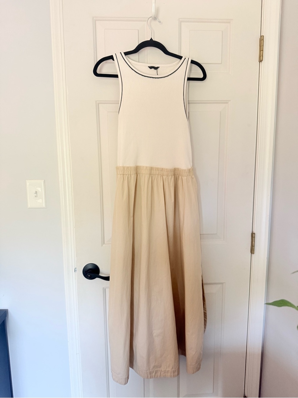 Zara Cream and Beige Sleeveless Maxi Dress